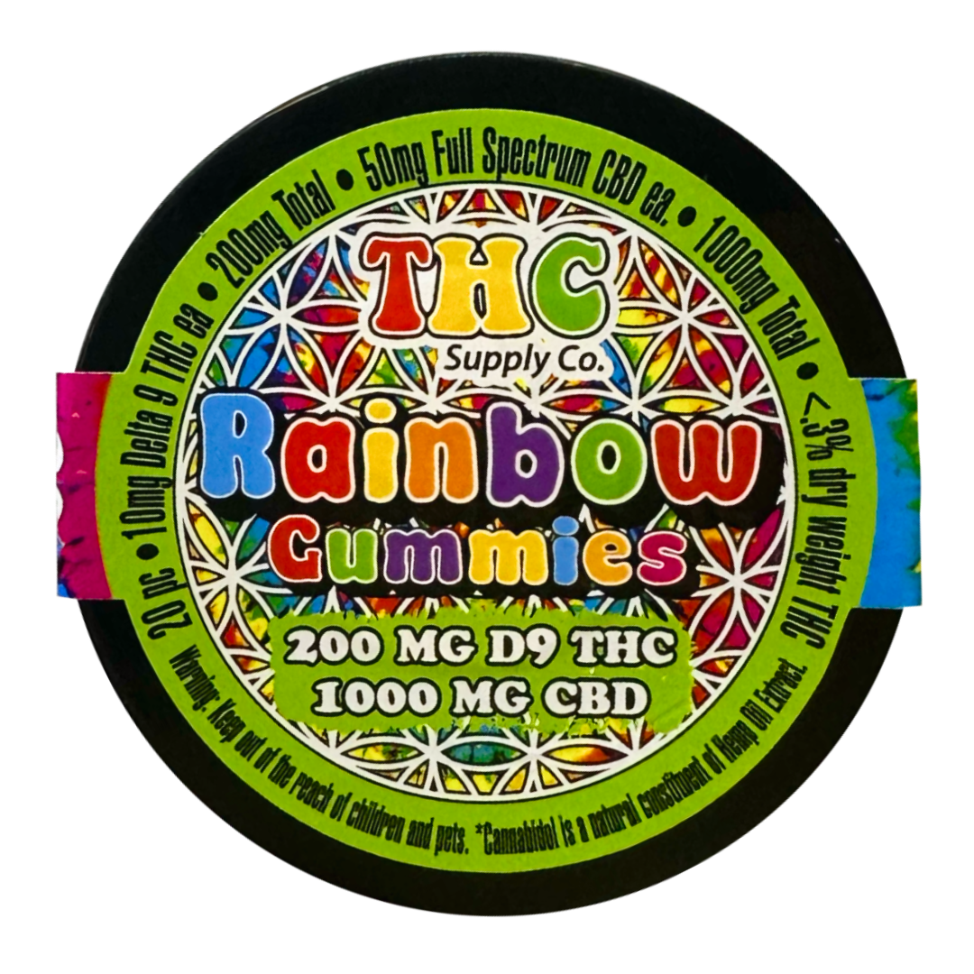 *THCSC Gummy Full Spec D9 10mg CBD 50mg 20pk1 / Rainbow Jar